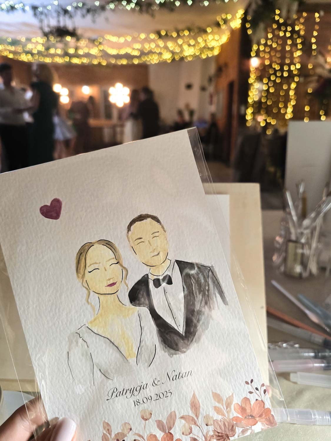 Live art na weselu — przykładowy portret